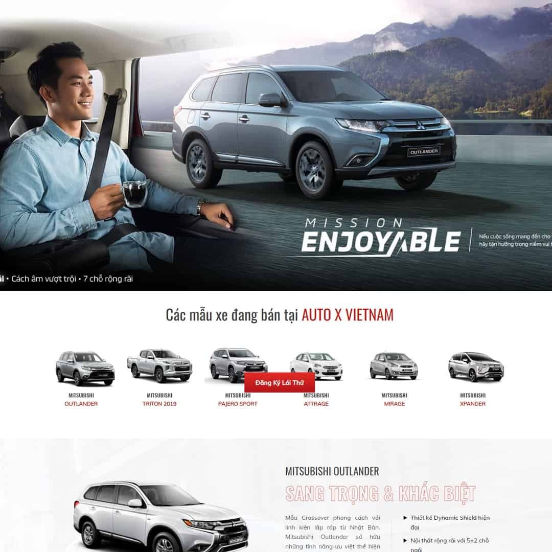 Mẫu Giao Diện Landing page giới thiệu ôtô
