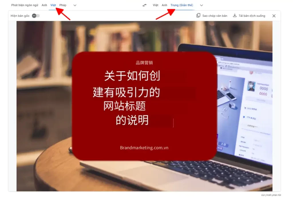Hướng dẫn dịch Tiếng Việt sang tiếng Trung trên Google dịch hình ảnh online